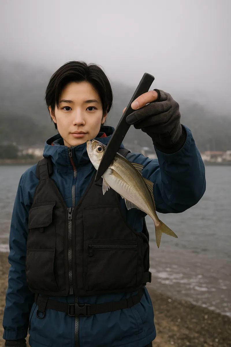油川漁港でアジの釣果を得た佐伯.webp