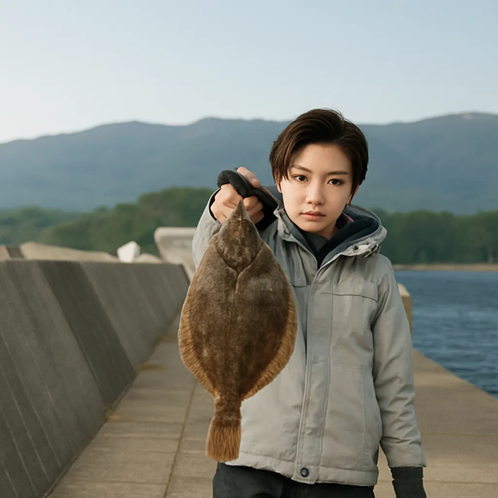 泊浜漁港でカレイの釣果を得た佐伯.webp