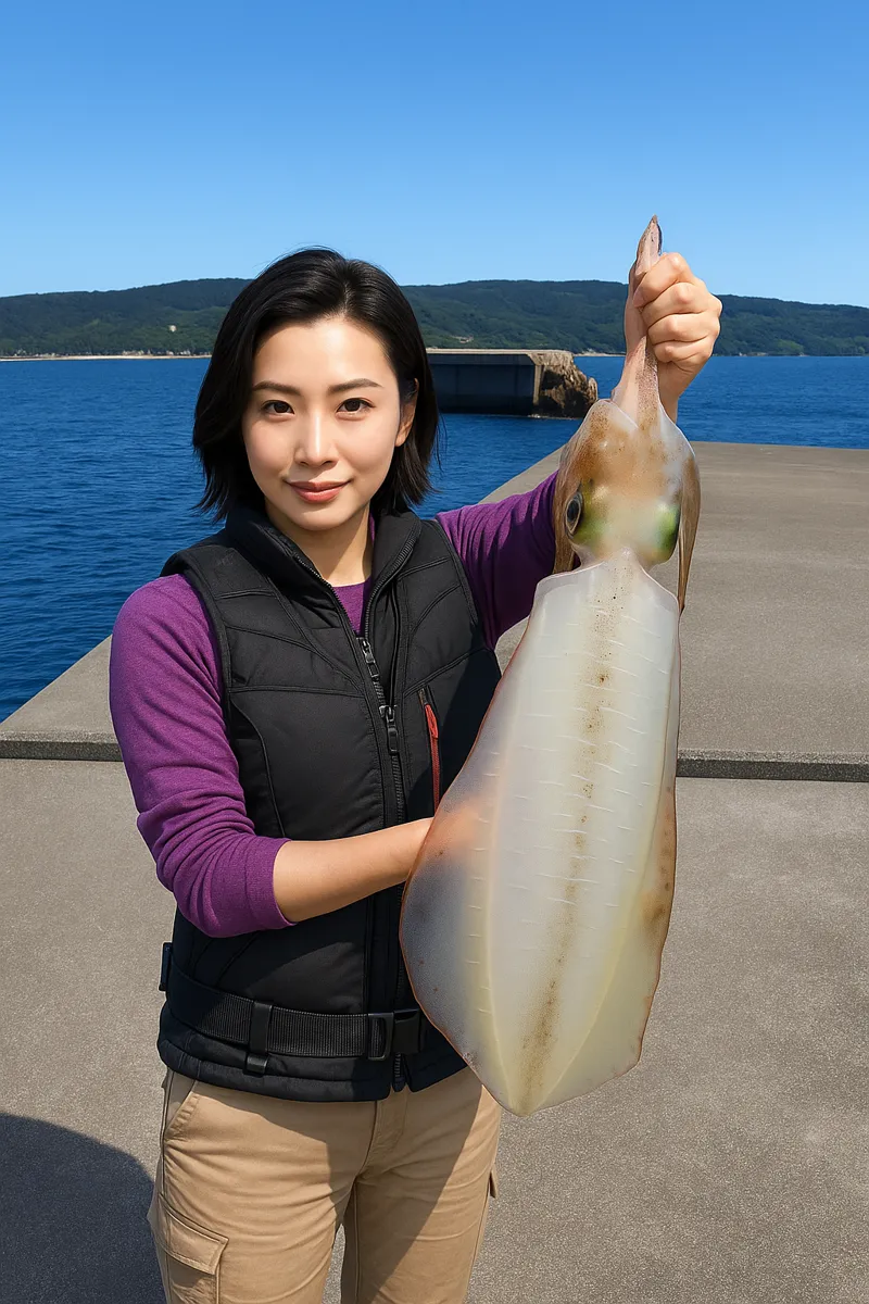 泡瀬一文字でアオリイカの釣果を得た八重田.webp