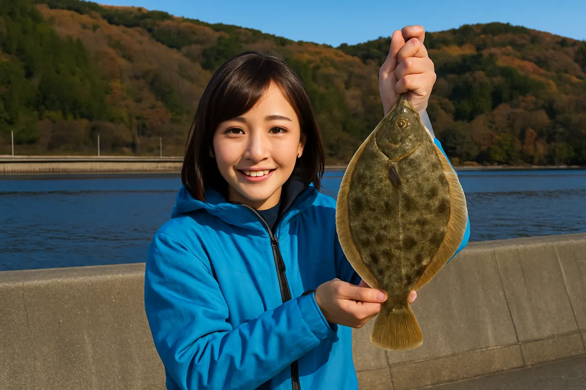 波伝谷漁港でカレイの釣果を得た西岡.webp