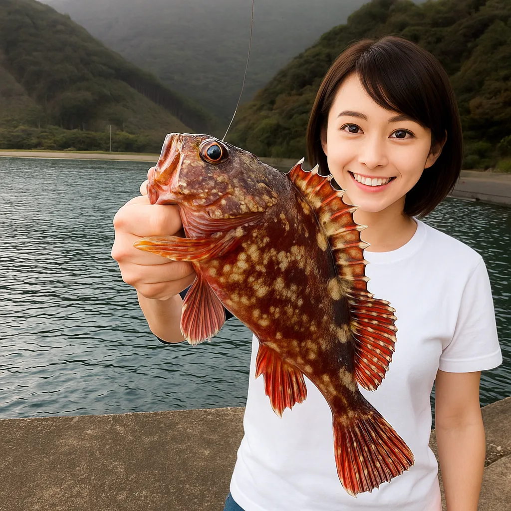 波当津港でカサゴの釣果を得た西岡.webp