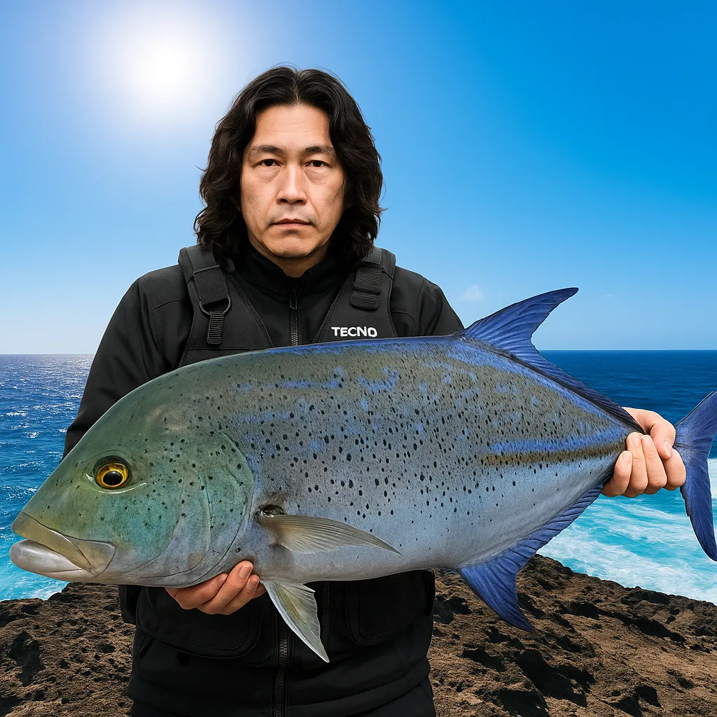 波照間島でガーラの釣果を得た岸本.webp