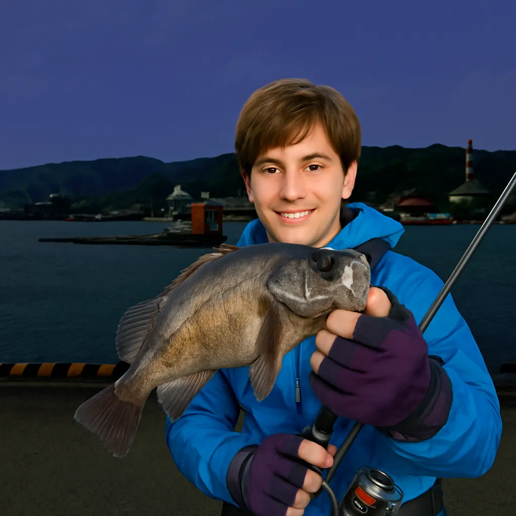 津久見港でメバルの釣果を得た久良木.webp