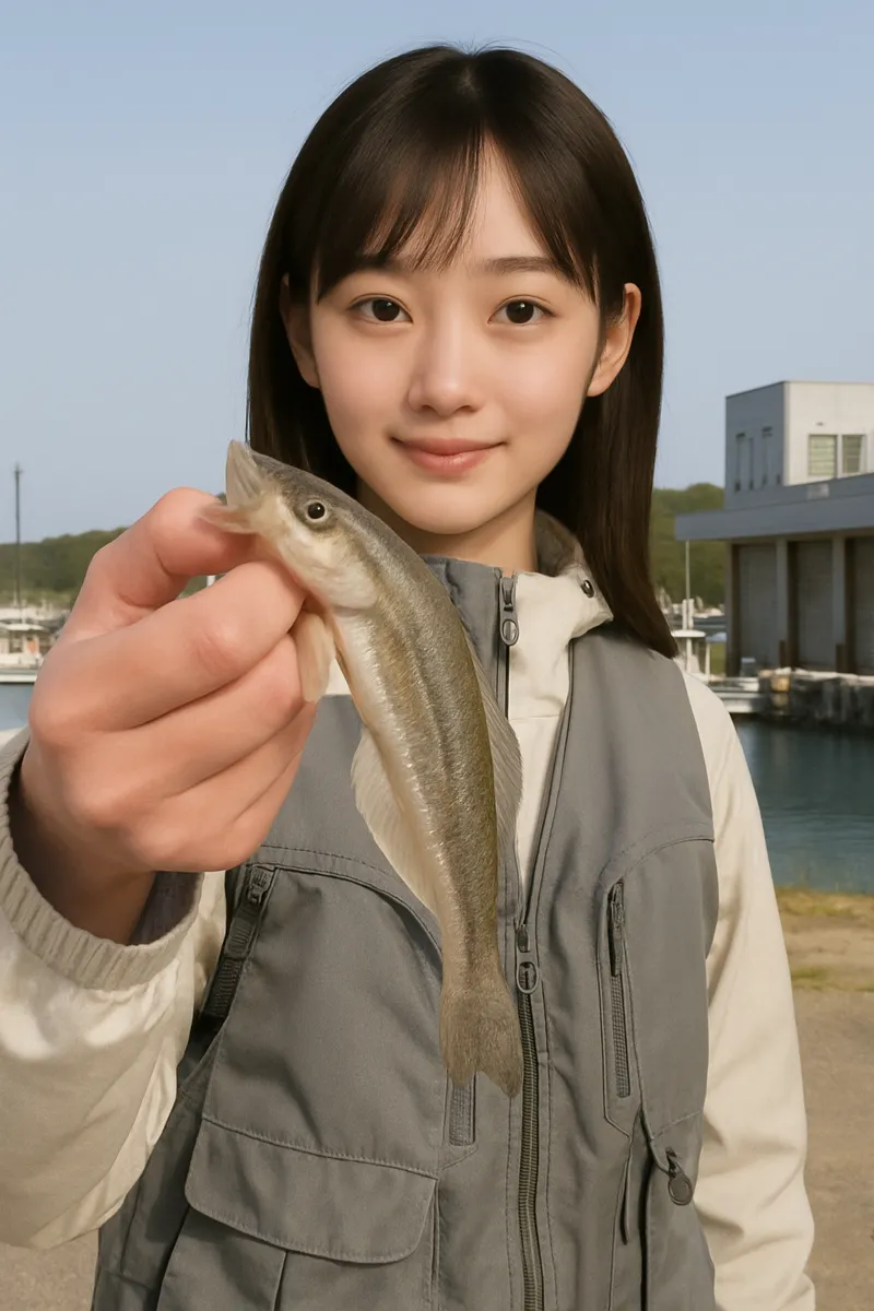 浜奥内漁港でハゼの釣果を得た国生.webp