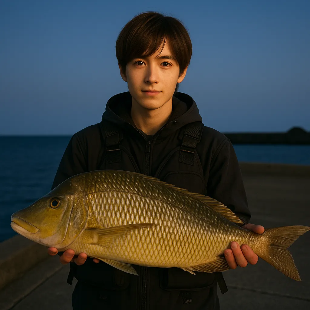 浜比嘉島でタマンの釣果を得た久良木.webp