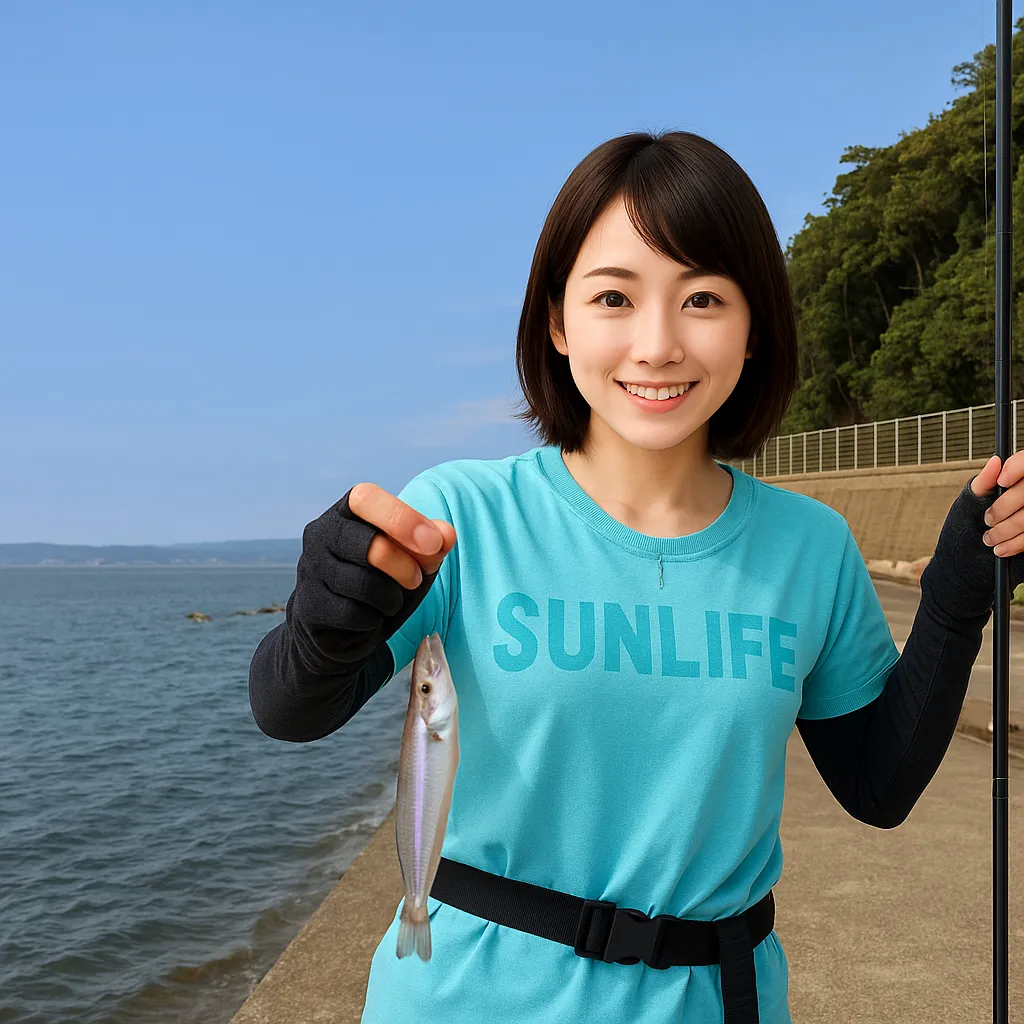 浮津港でシロギスの釣果を得た西岡.webp