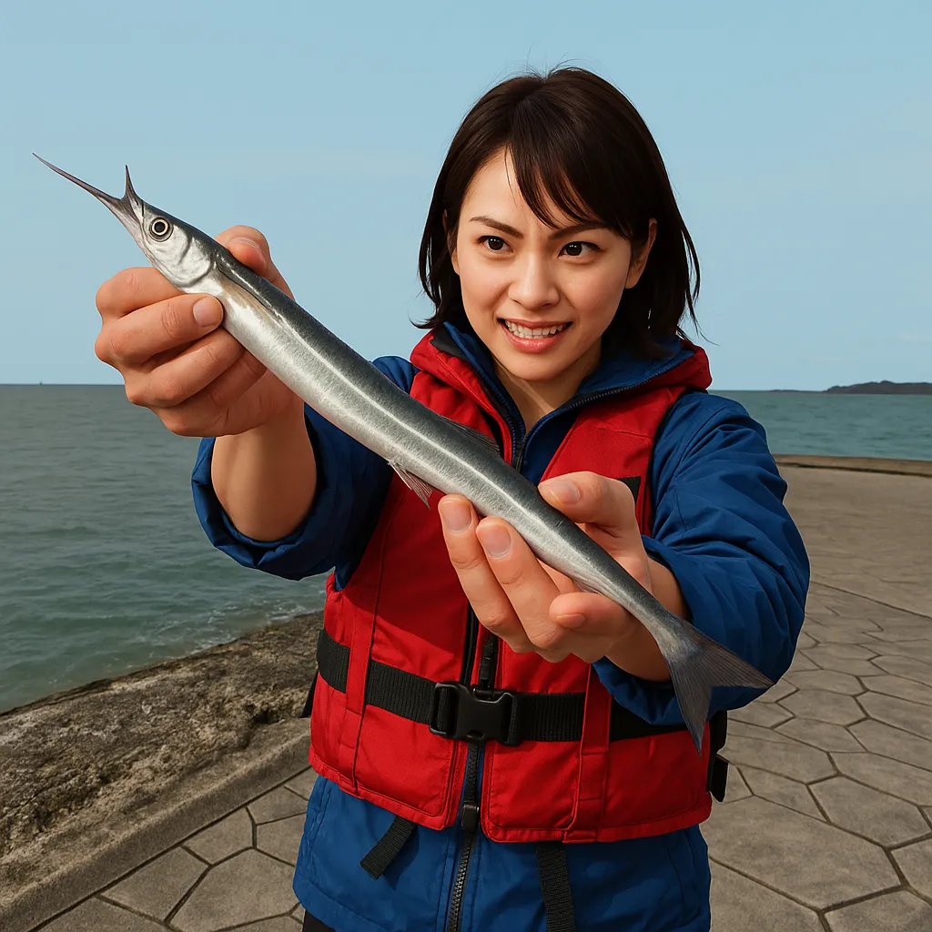 海中道路でハイイユの釣果を得た西岡.webp