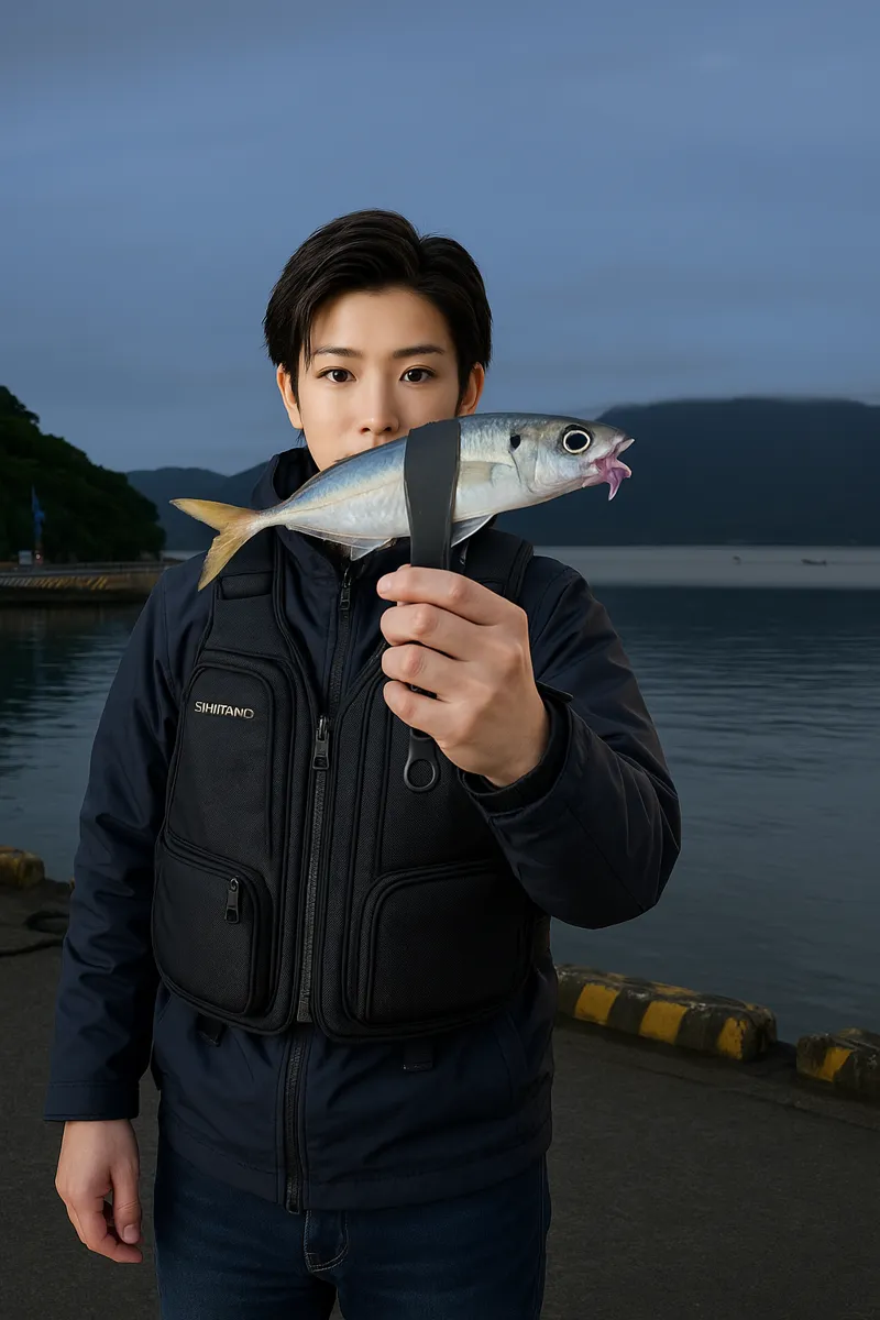 海潟港でアジの釣果を得た国生.webp
