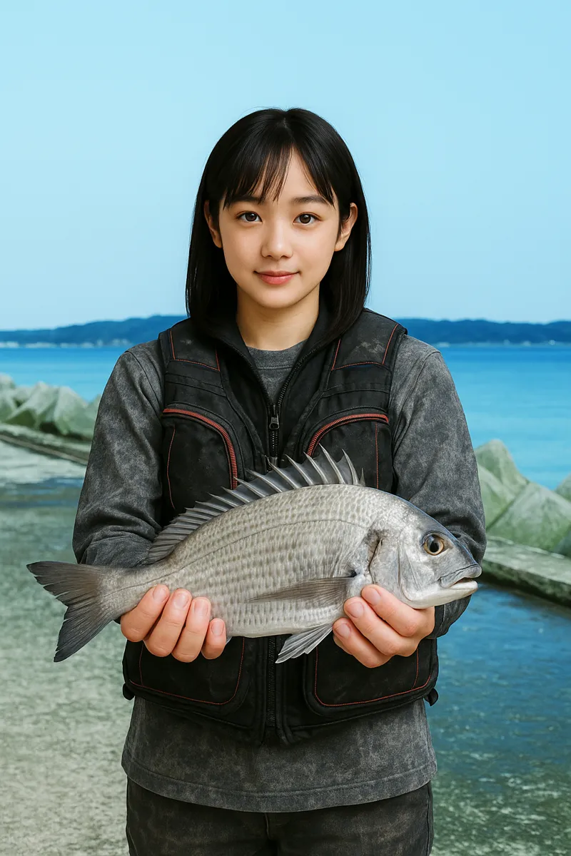 海野漁港でチヌの釣果を得た国生.webp