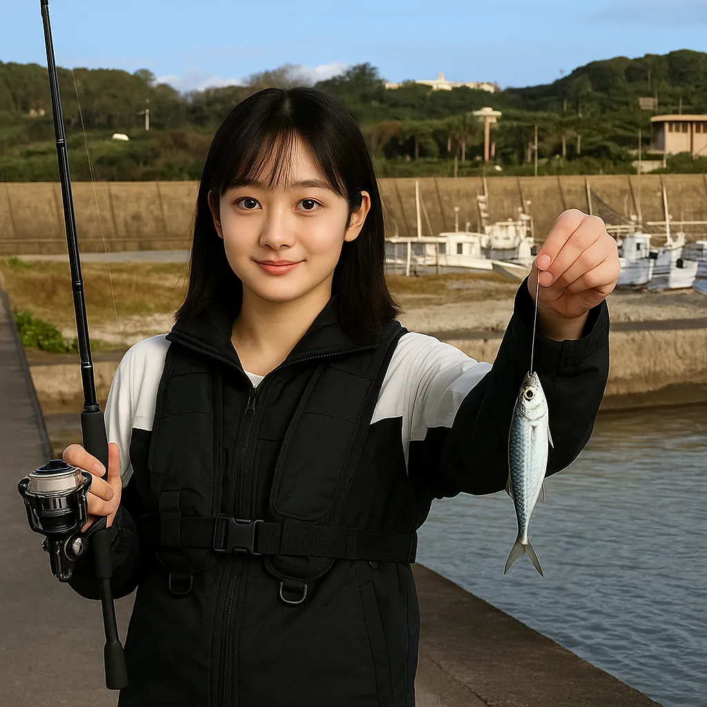 港川漁港でミジュンの釣果を得た国生.webp