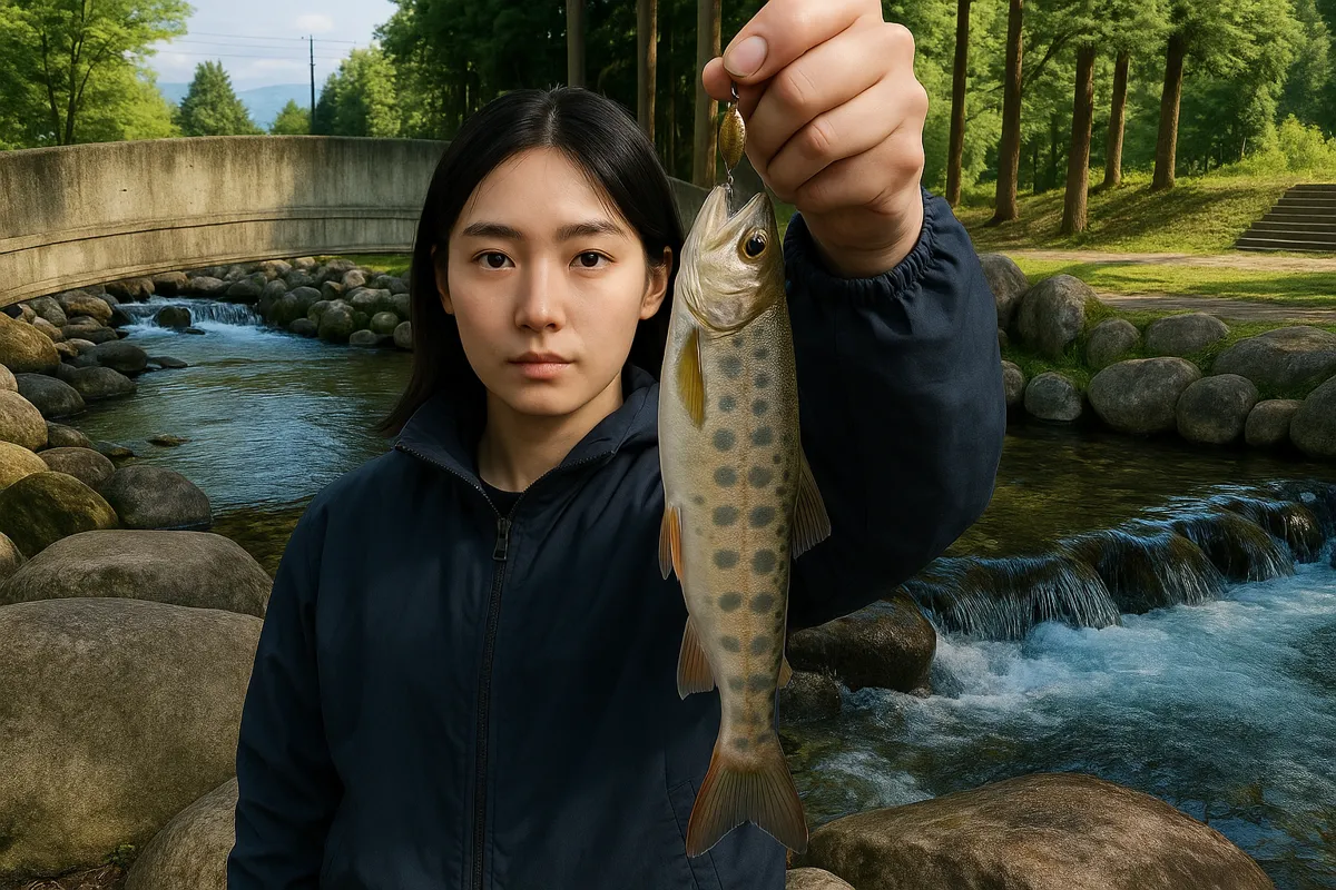 湯沢フィッシングパークでヤマメの釣果を得た森永.webp