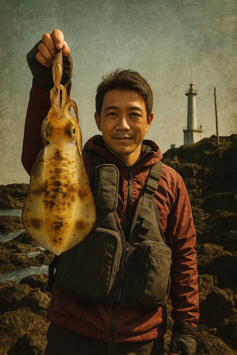 潮瀬崎でアオリイカの釣果を得た亀岡.webp