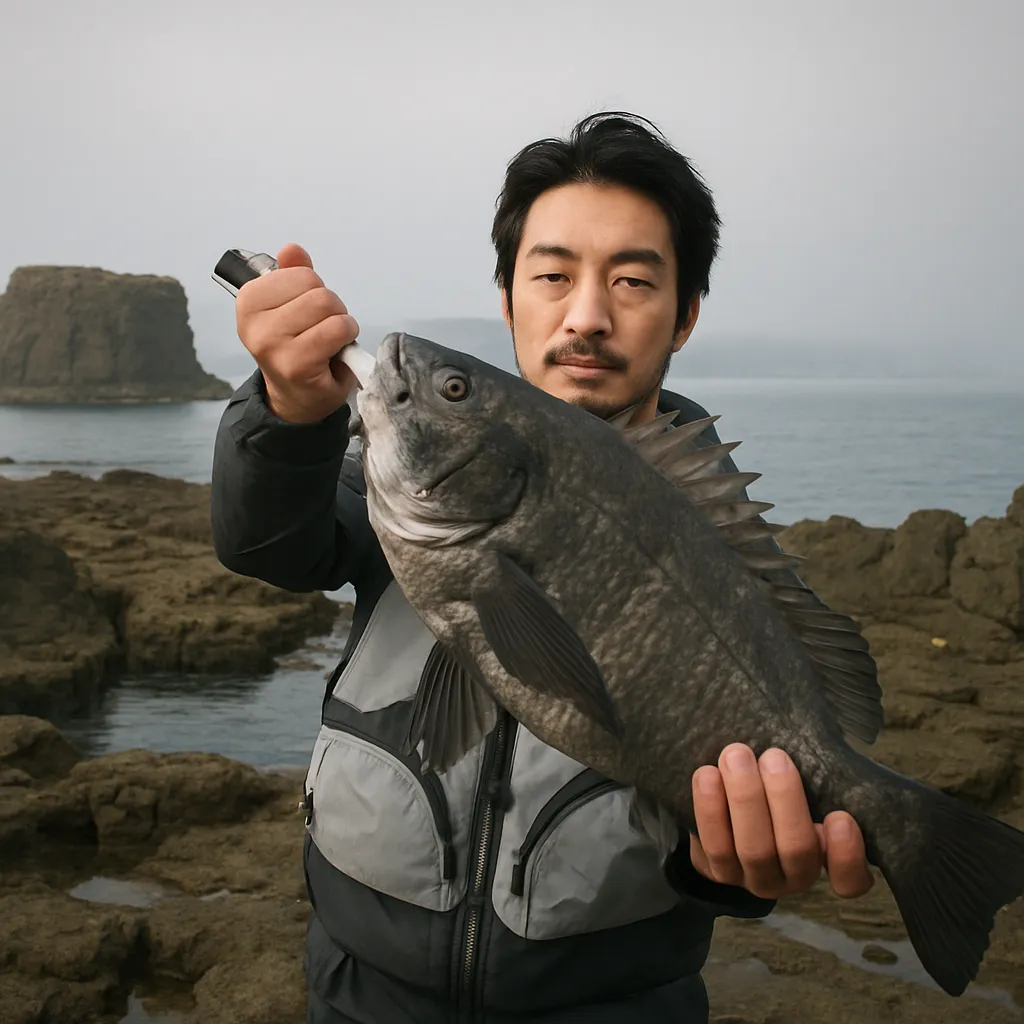 潮瀬崎でクロダイの釣果を得た佐々木.webp