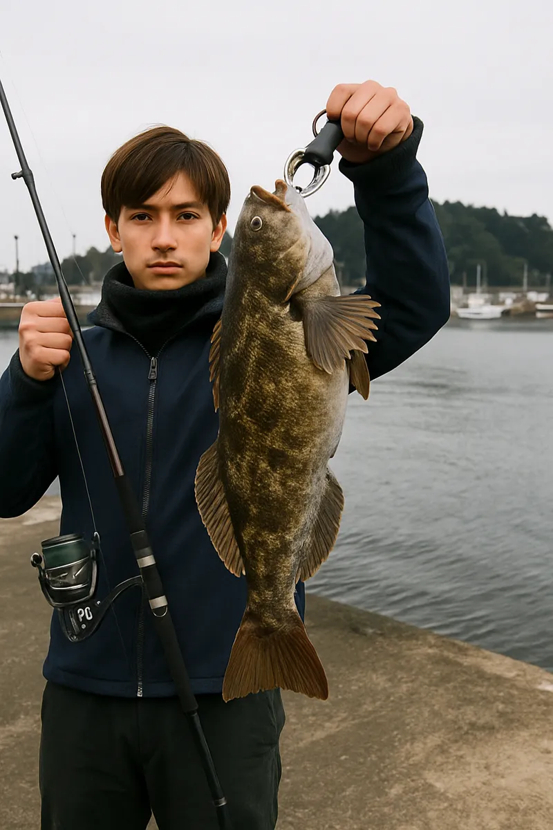 瀬辺地漁港でアイナメの釣果を得た久良木.webp