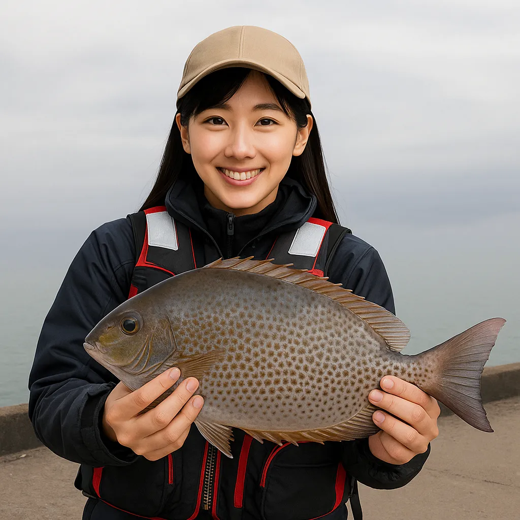 牧港漁港でカーエーの釣果を得た黒川.webp