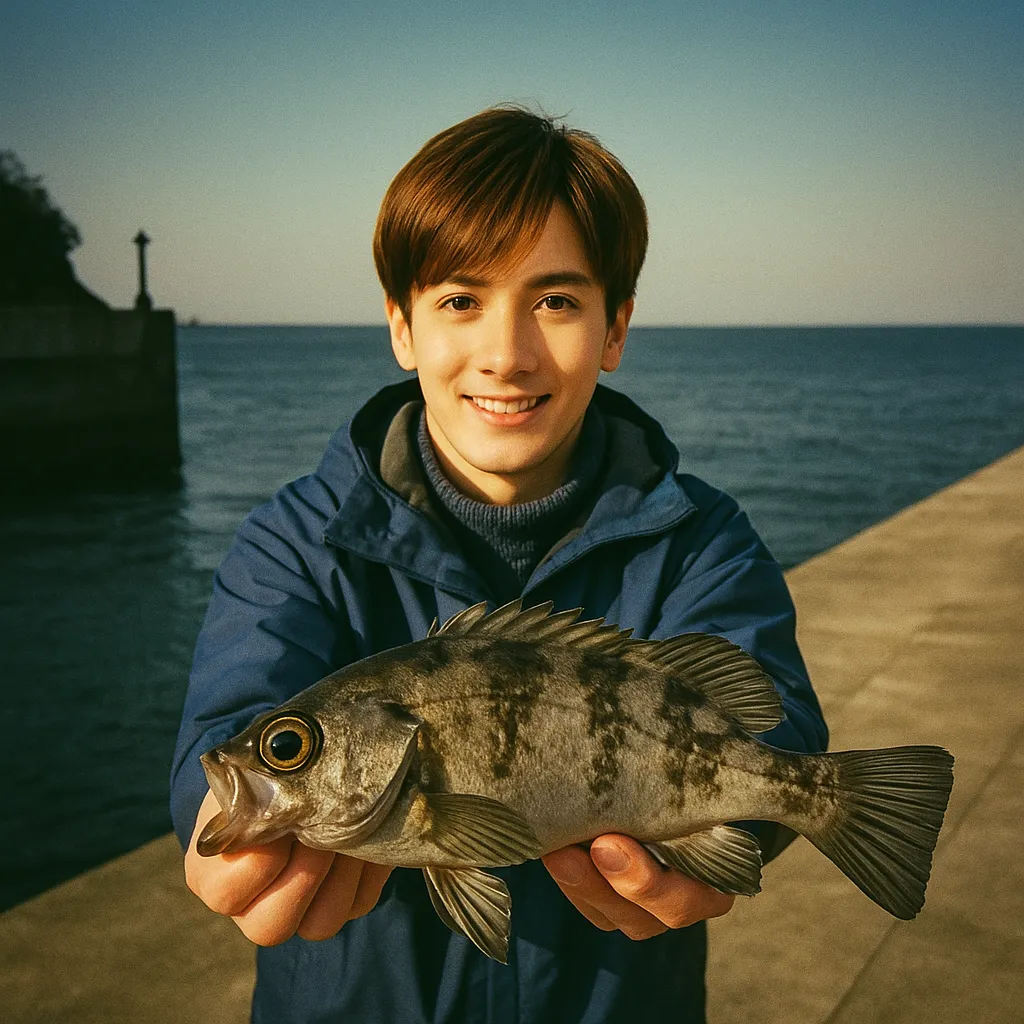 狐崎漁港でメバルの釣果を得た久良木.webp