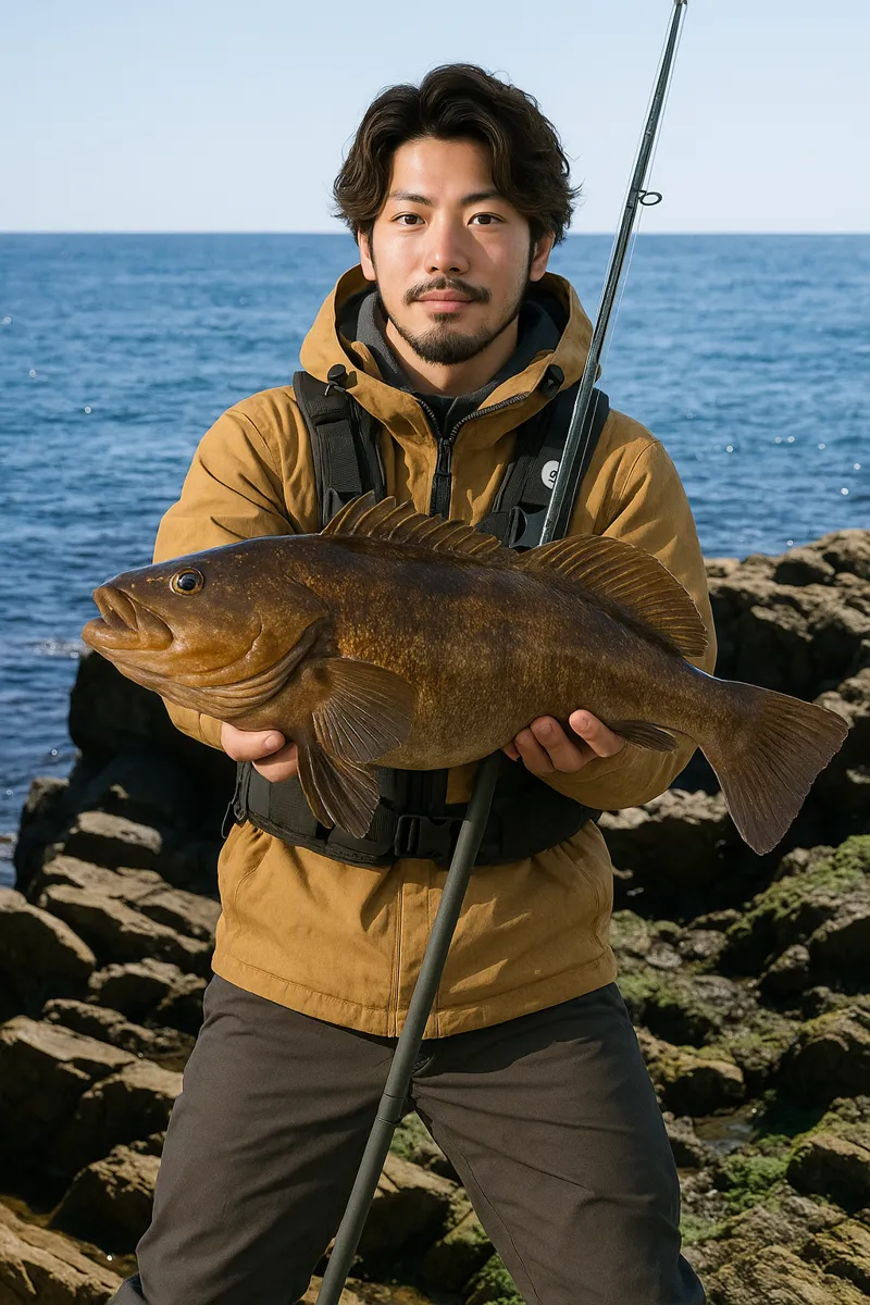 田代島でアイナメの釣果を得た澤田.webp