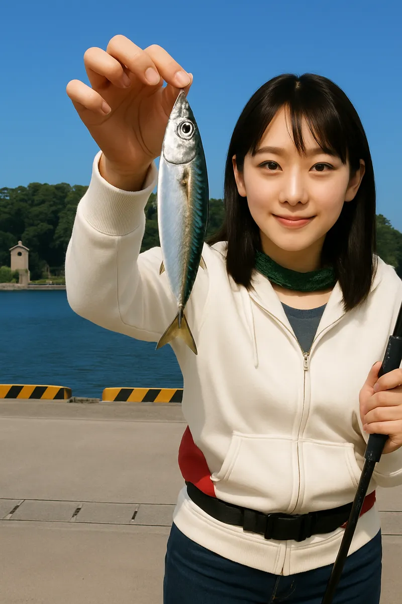 田老漁港でサバの釣果を得た国生.webp