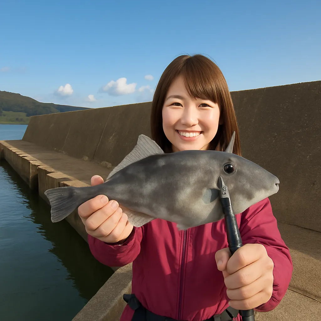 由良海洋釣堀でウマヅラハギの釣果を得た山際.webp