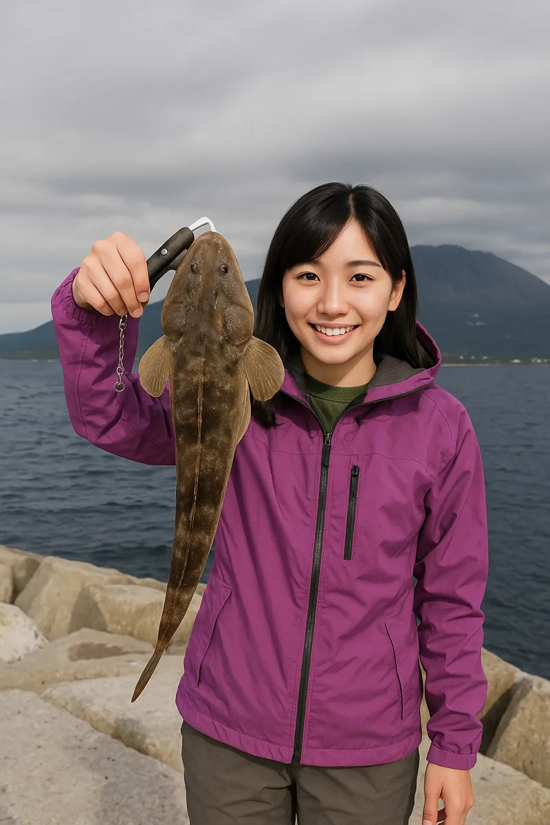 甲突川河口でマゴチの釣果を得た黒川.webp