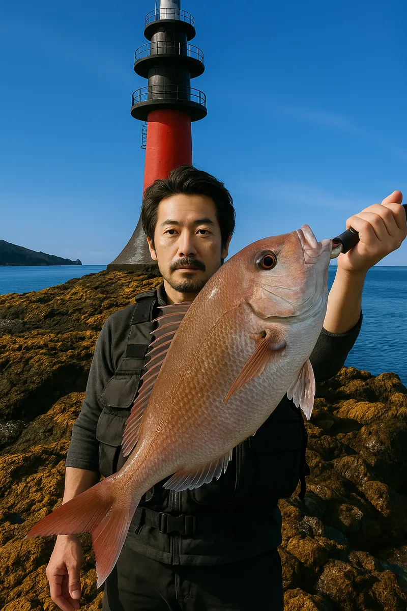 留棹庵島でマダイの釣果を得た佐々木.webp