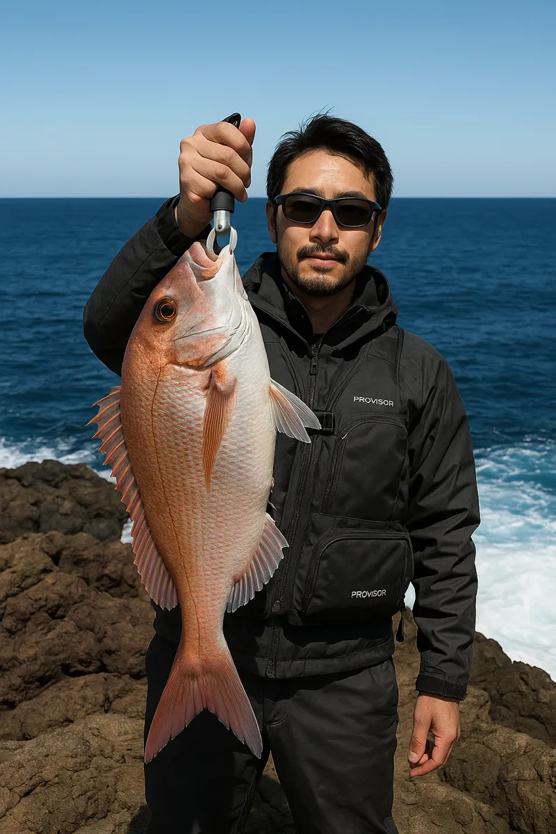 白山島でマダイの釣果を得た佐々木.webp