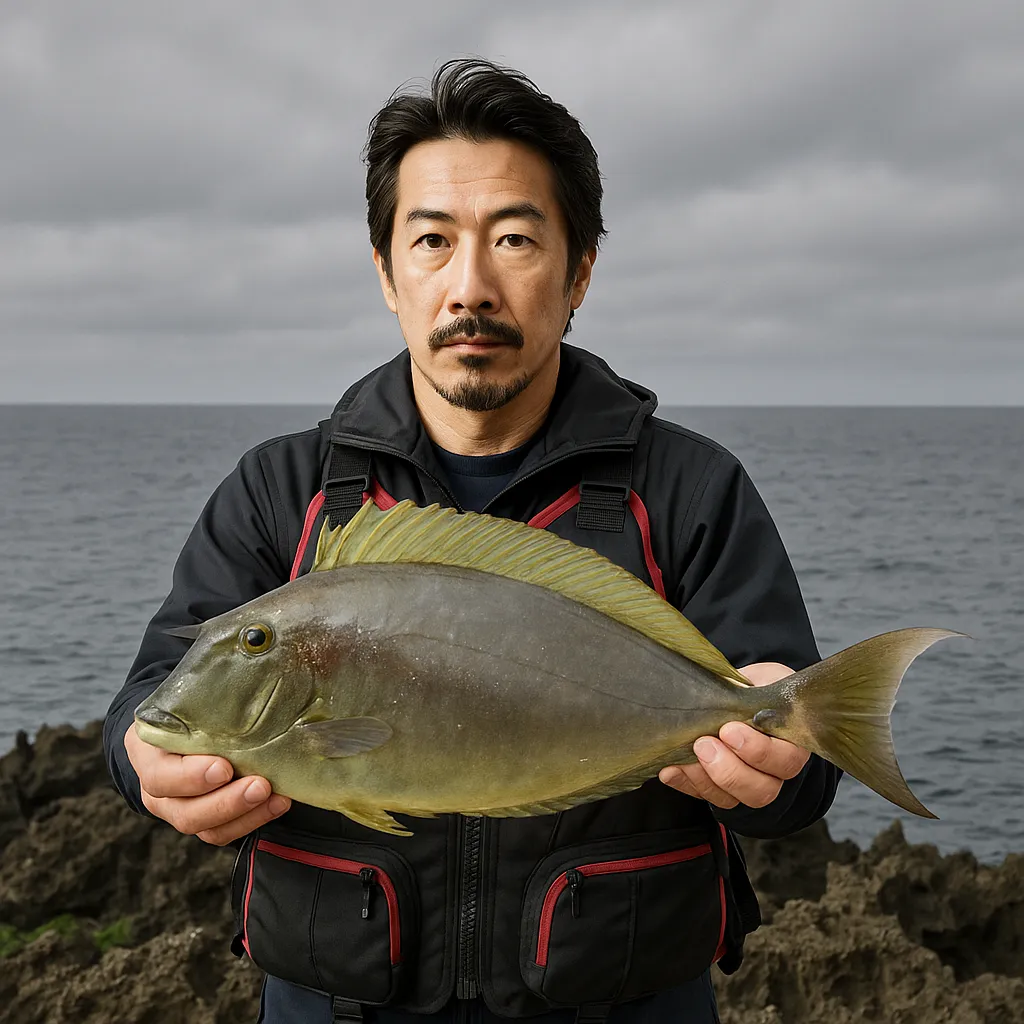 真栄田岬でチヌマンの釣果を得た佐々木.webp
