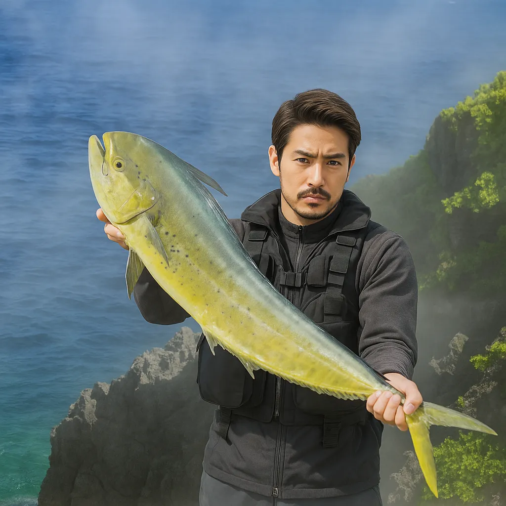 真栄田岬でマンビカーの釣果を得た広岡.webp