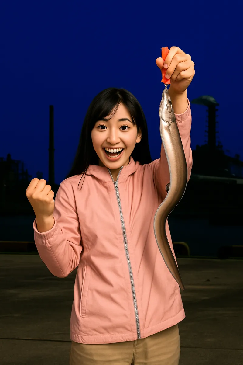 石巻工業港でアナゴの釣果を得た黒川.webp