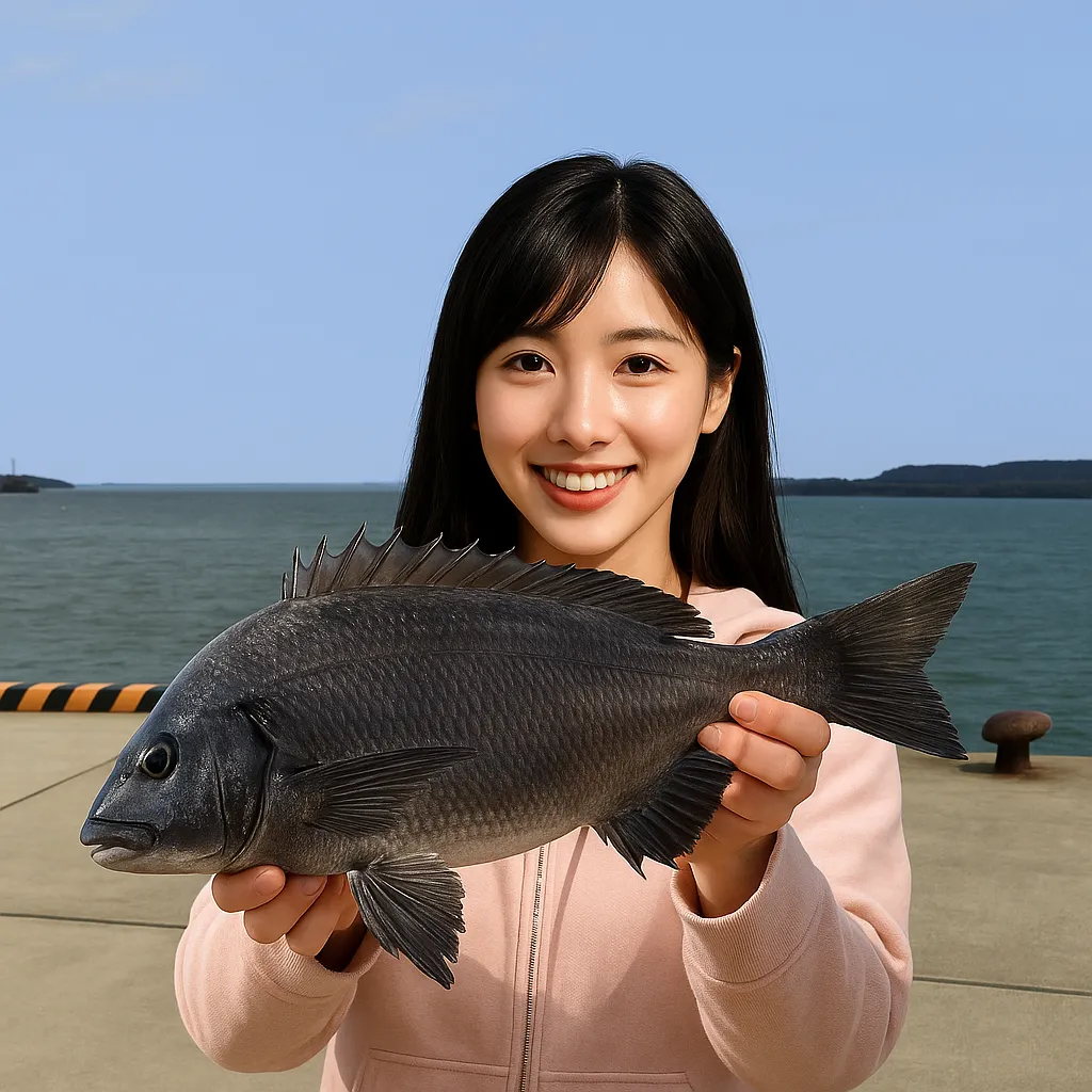福島港でチヌの釣果を得た黒川.webp