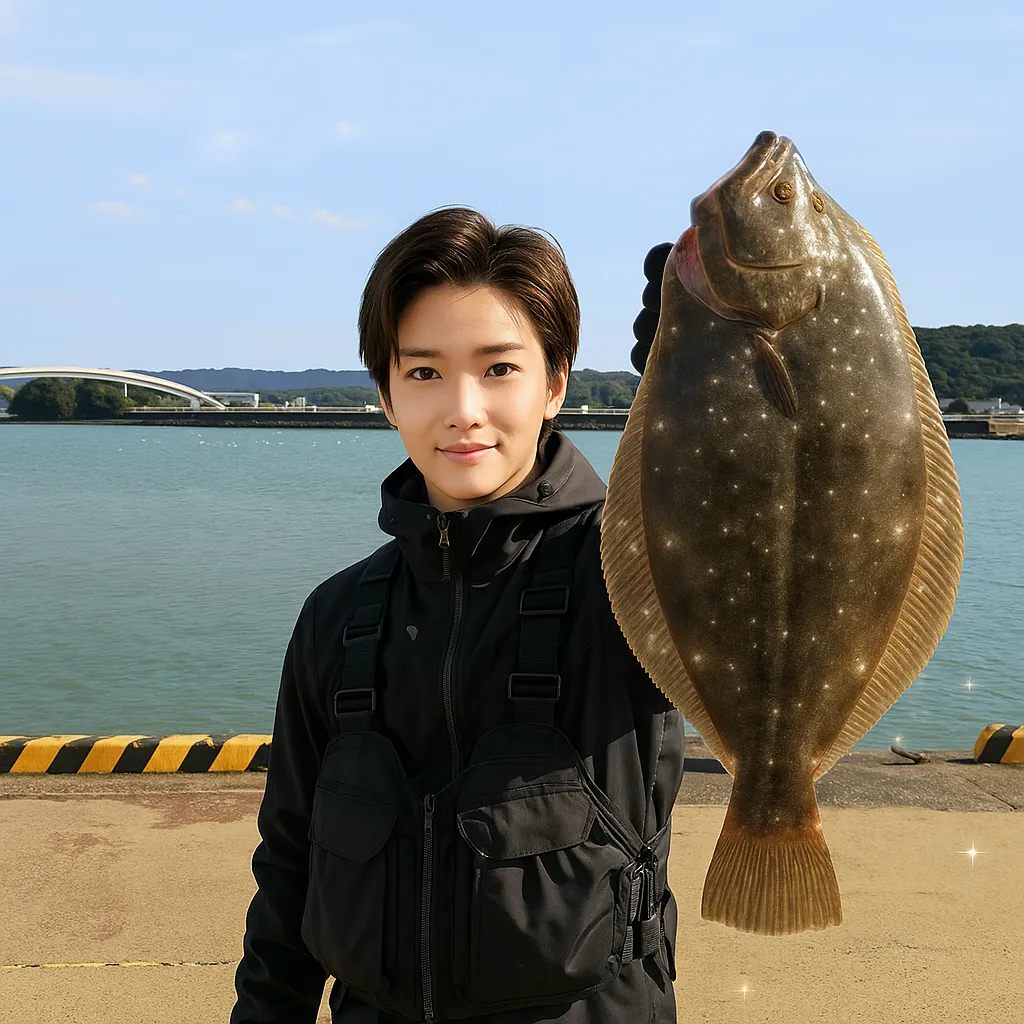 福島港でヒラメの釣果を得た佐伯.webp