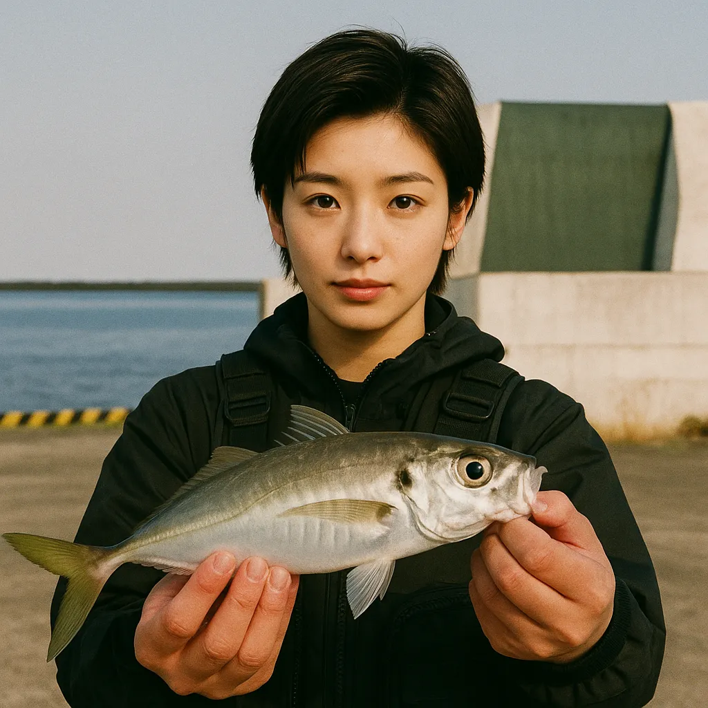 秋田マリーナでアジの釣果を得た佐伯.webp