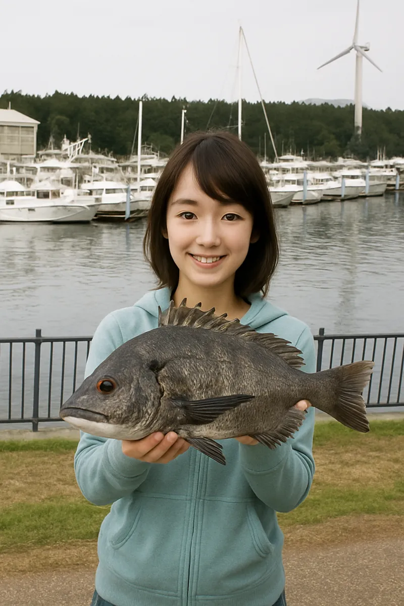 秋田マリーナでクロダイの釣果を得た西岡.webp