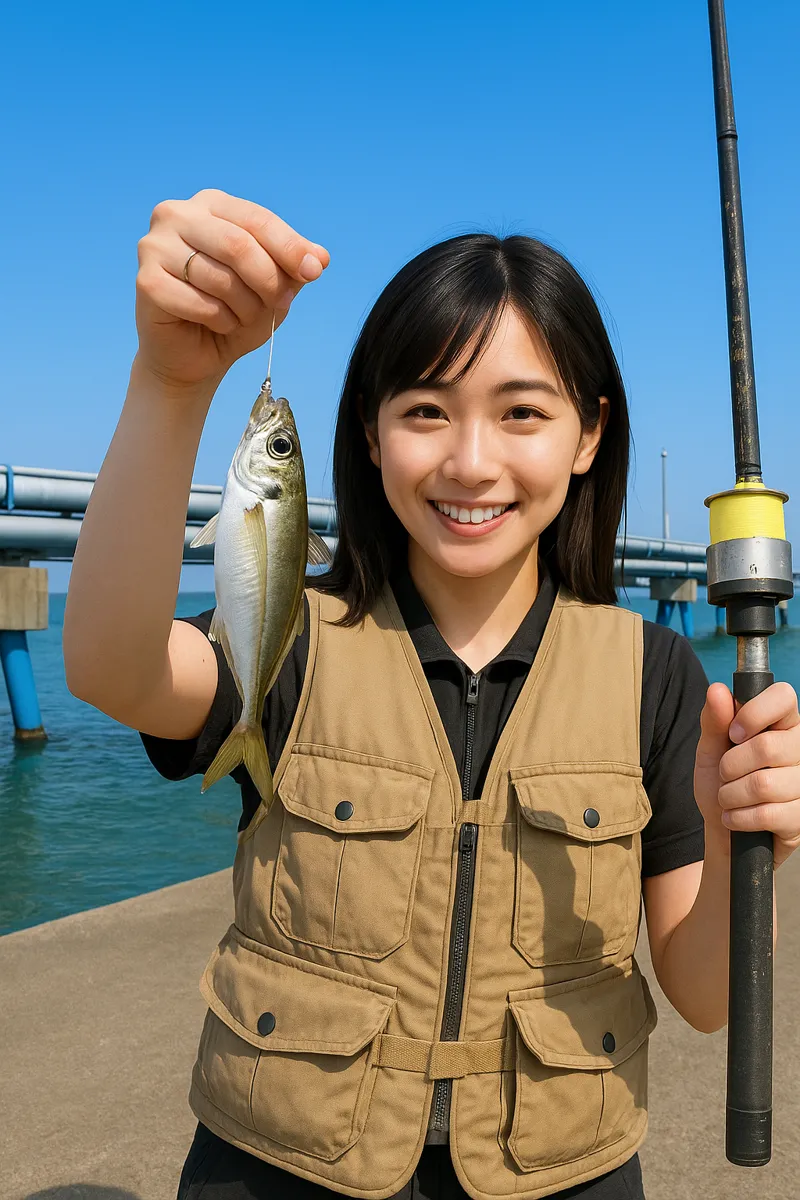 秋田港でアジの釣果を得た黒川.webp