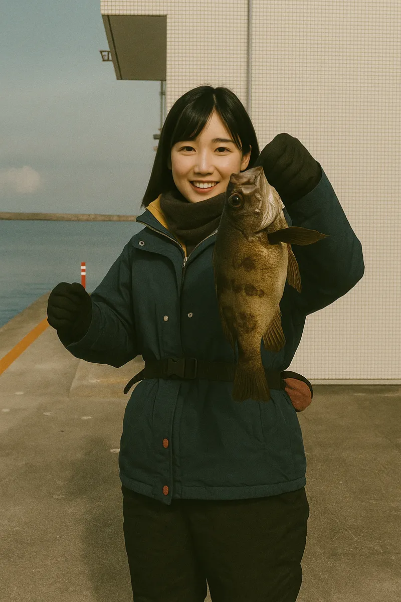 秋田港でメバルの釣果を得た黒川.webp
