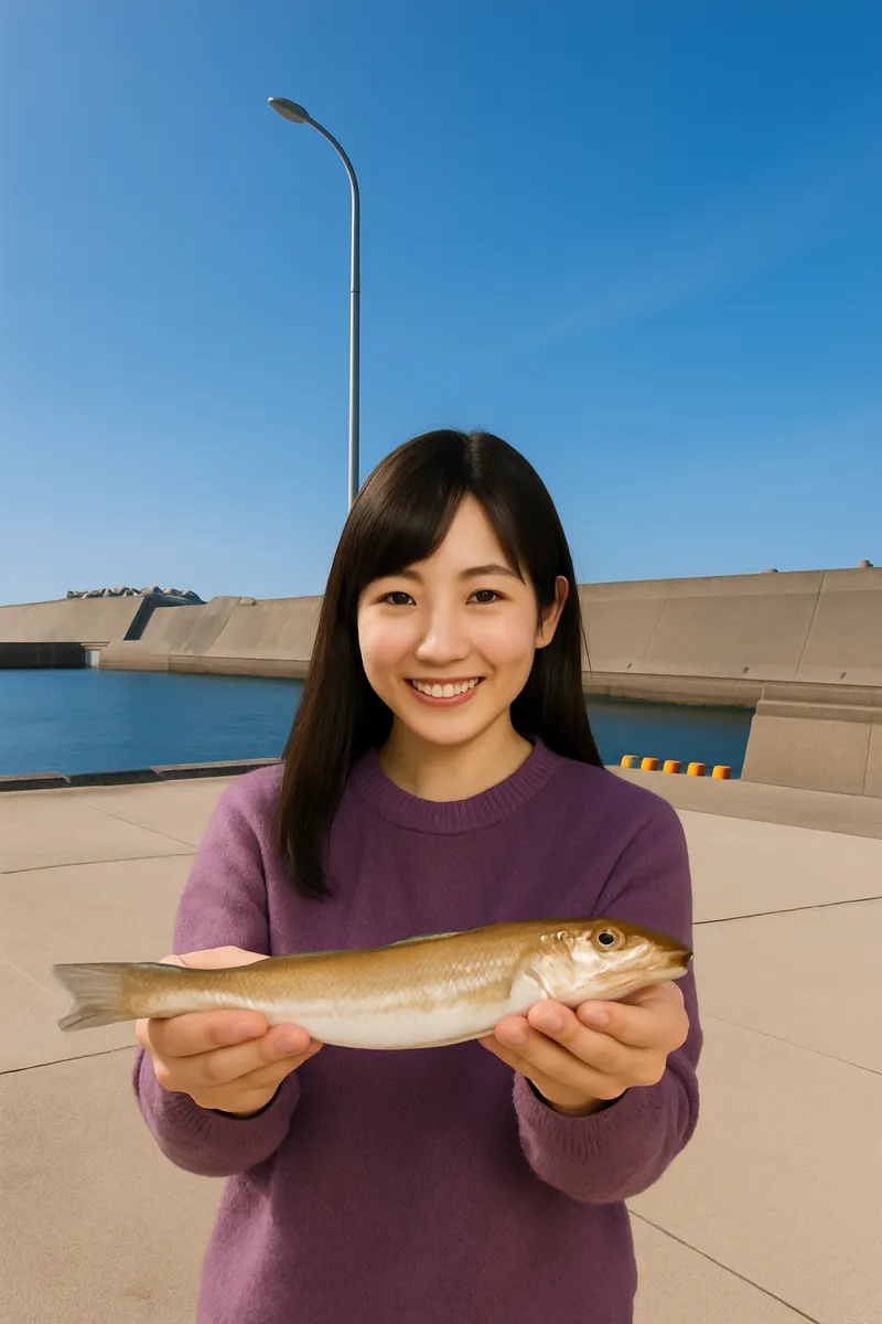 米子漁港でシロギスの釣果を得た黒川.webp