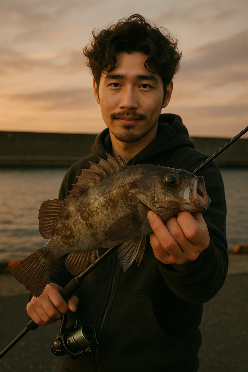 米子漁港でメバルの釣果を得た安城.webp