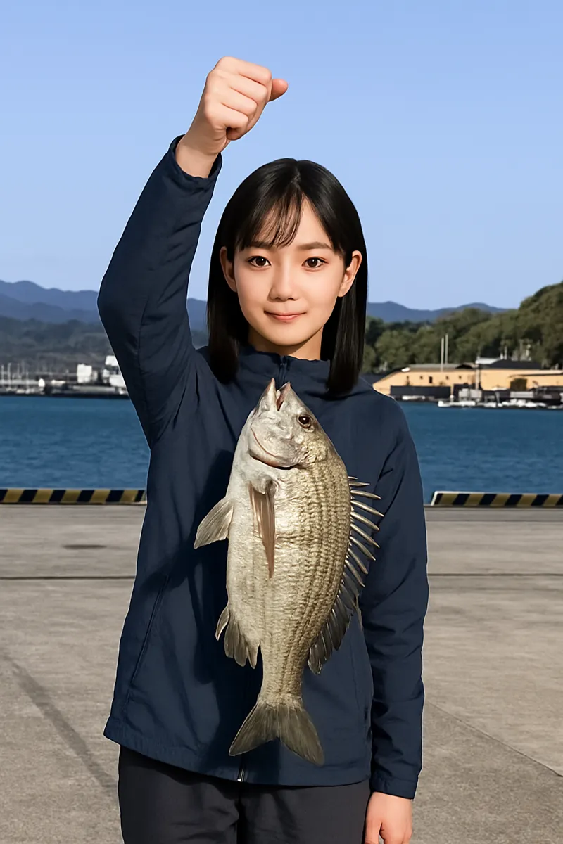 細島港でチヌの釣果を得た国生.webp