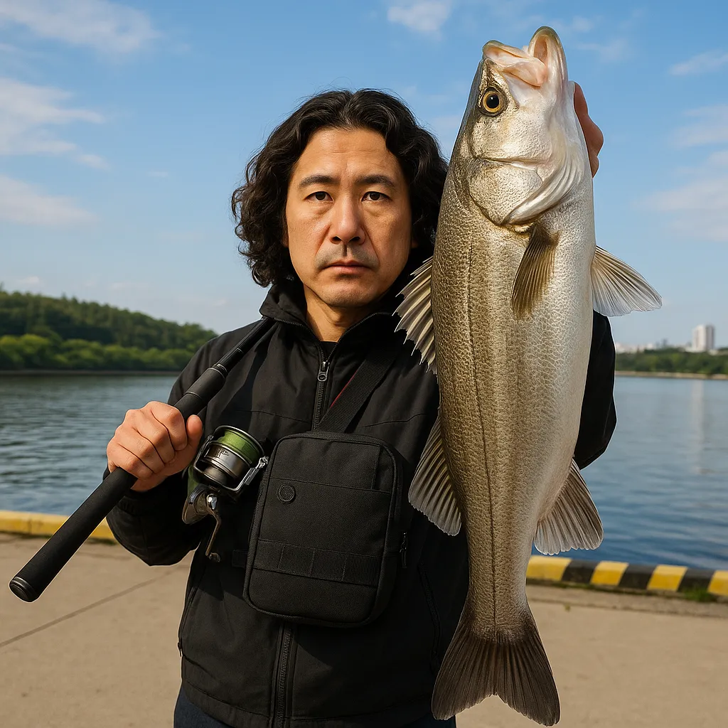 能代港でシーバスの釣果を得た岸本.webp