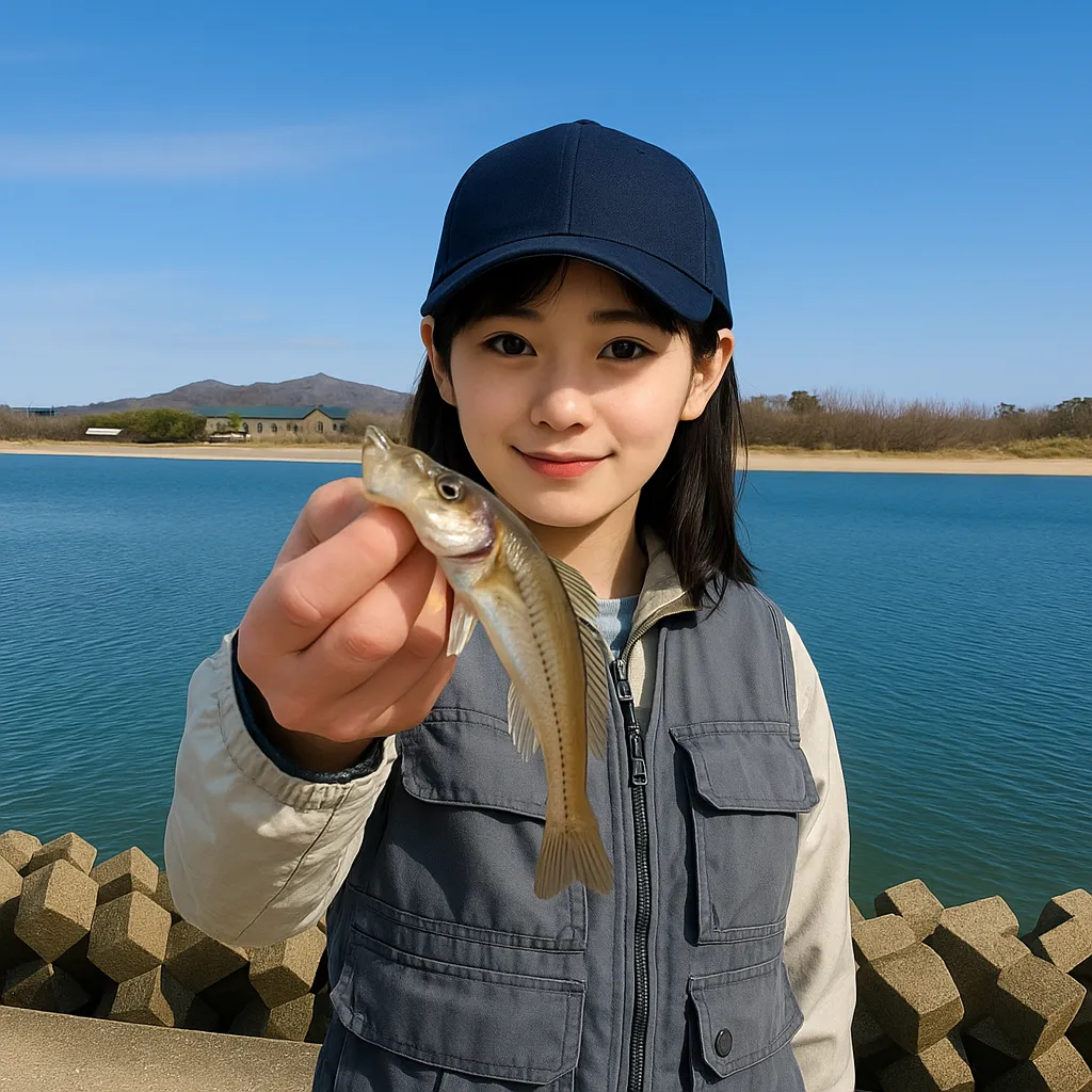 船越水道でハゼの釣果を得た国生.webp