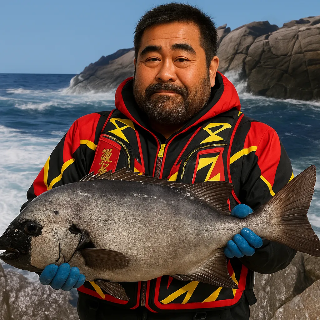 船間漁港でイシダイの釣果を得た楢崎.webp