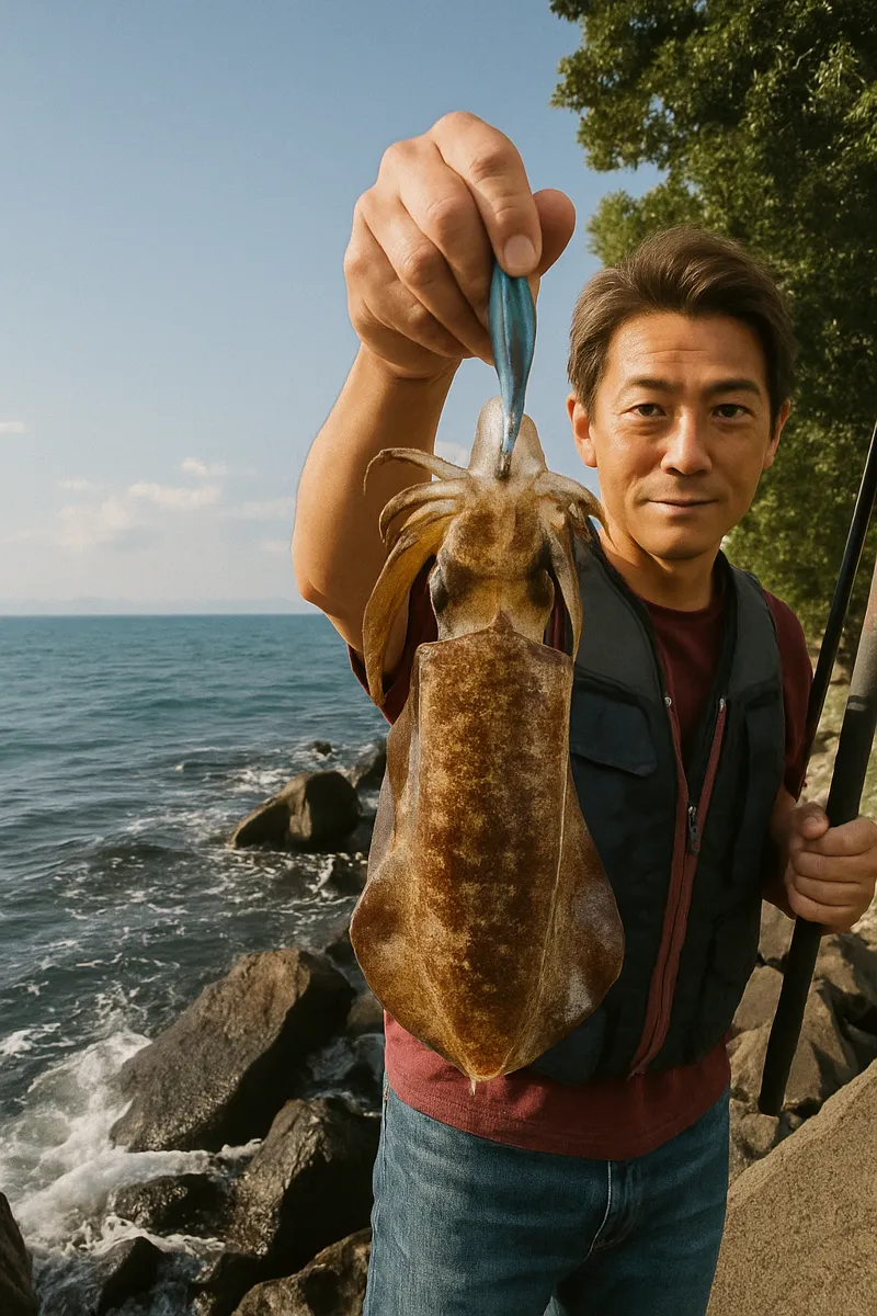 若尊鼻でアオリイカの釣果を得た亀岡.webp