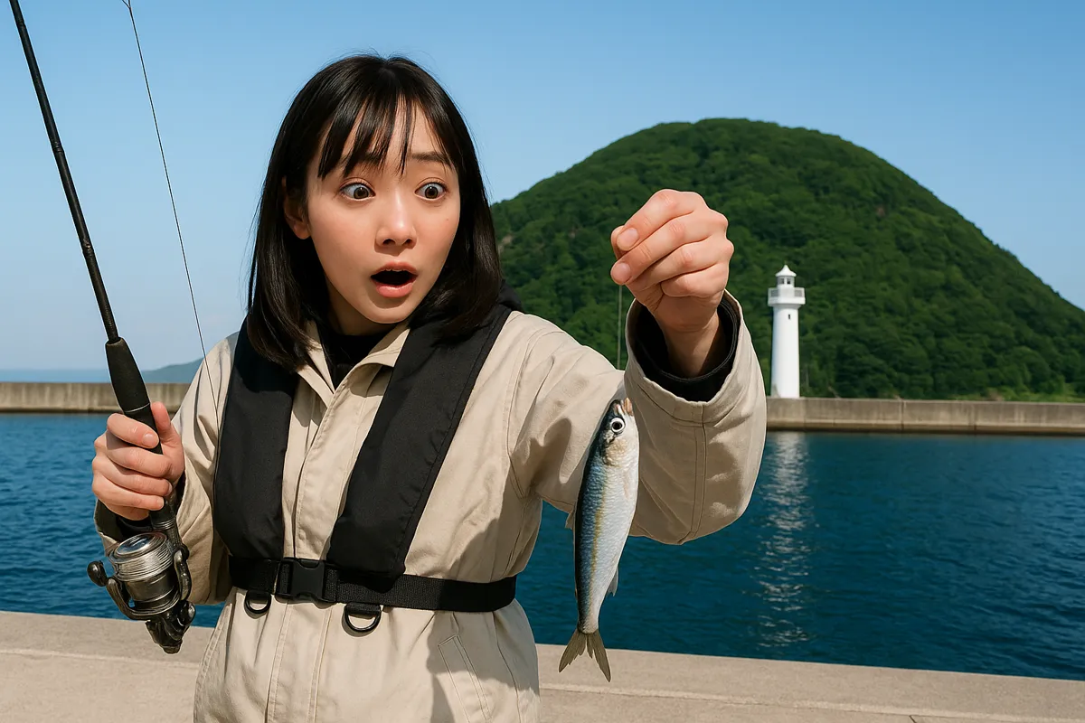 茂浦漁港でイワシの釣果を得た国生.webp