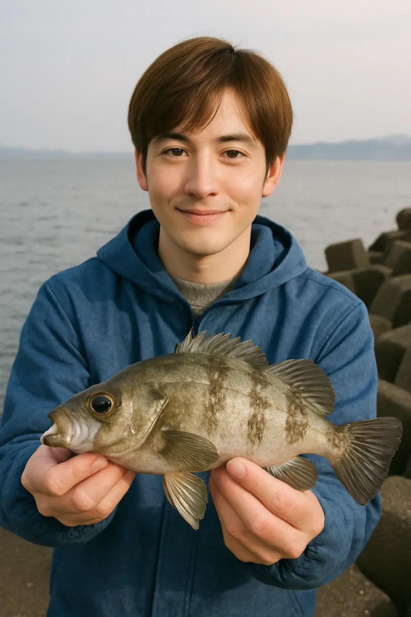 蓬田漁港でメバルの釣果を得た久良木.webp