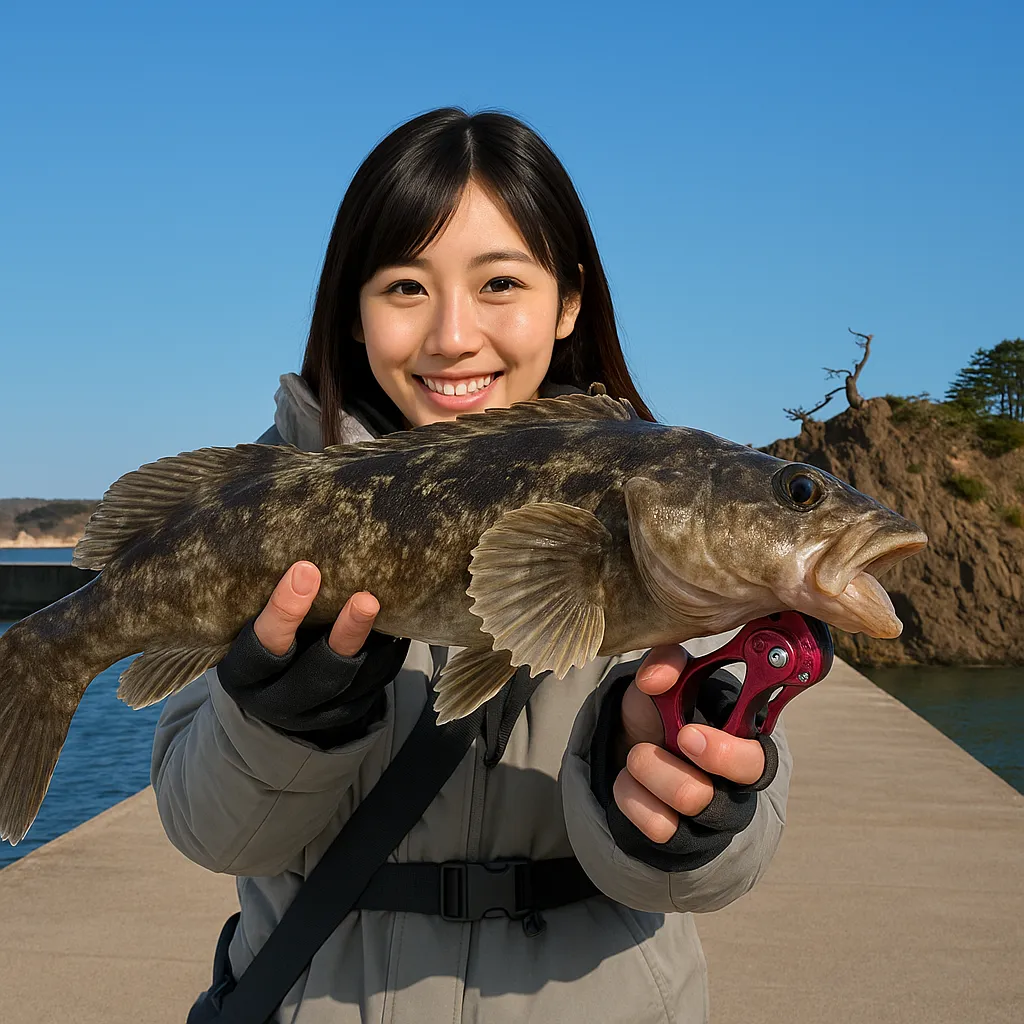蔵内漁港でアイナメの釣果を得た黒川.webp