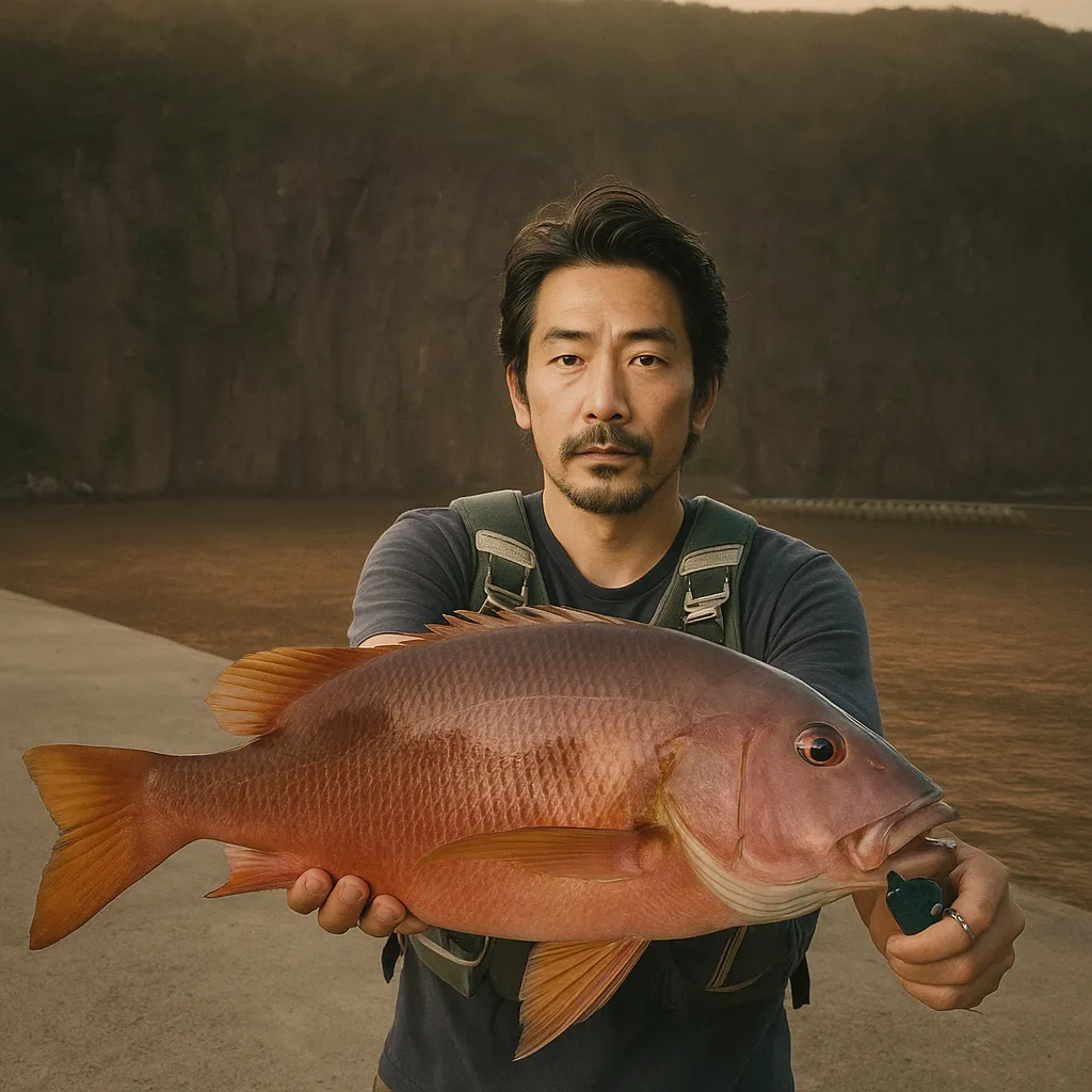 薩摩硫黄島でシブダイの釣果を得た佐々木.webp