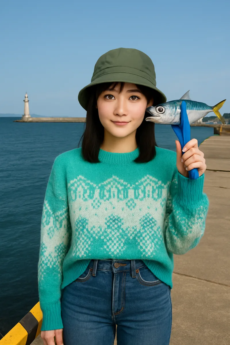蟹田漁港でサバの釣果を得た国生.webp