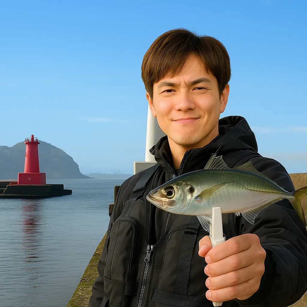 西大分港でアジの釣果を得た久良木.webp