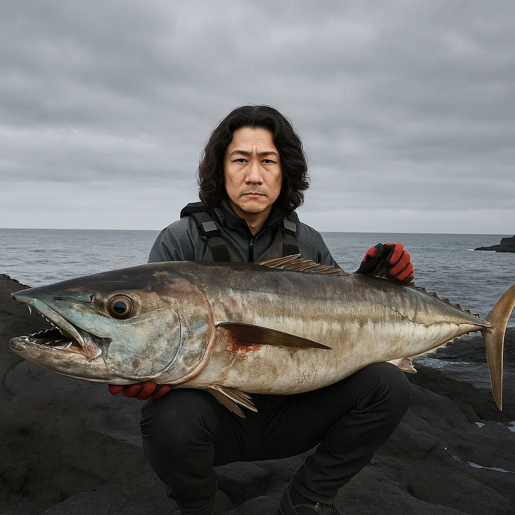 諏訪之瀬島でイソマグロの釣果を得た岸本.webp