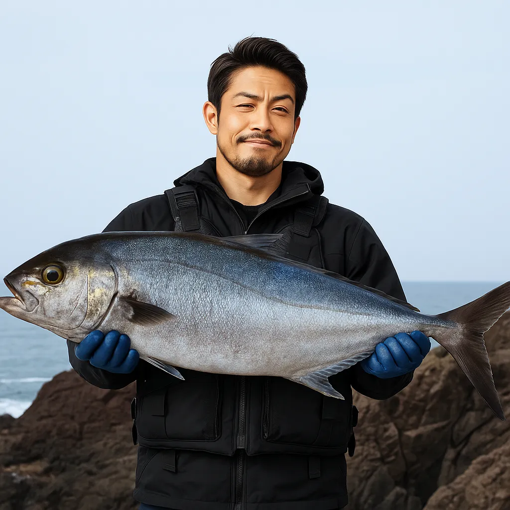 諏訪之瀬島でカンパチの釣果を得た広岡.webp